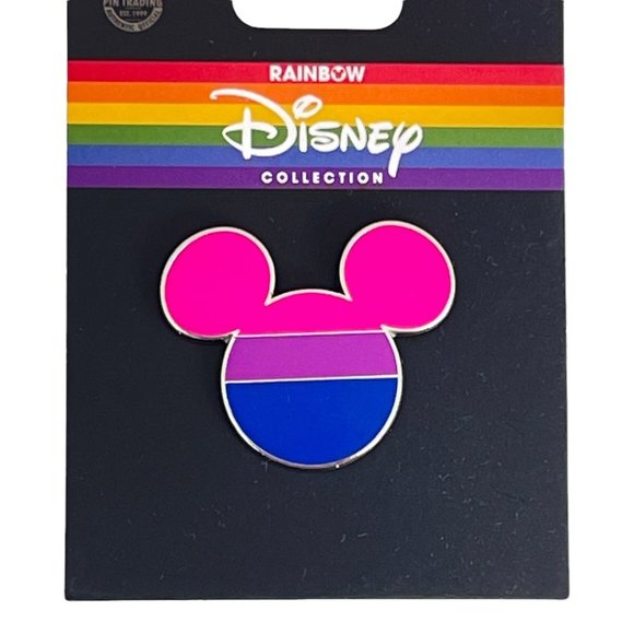 Disney Parks Mickey Mouse Icon Rainbow Collection Bisexual Flag Pin - Picture 2 of 2